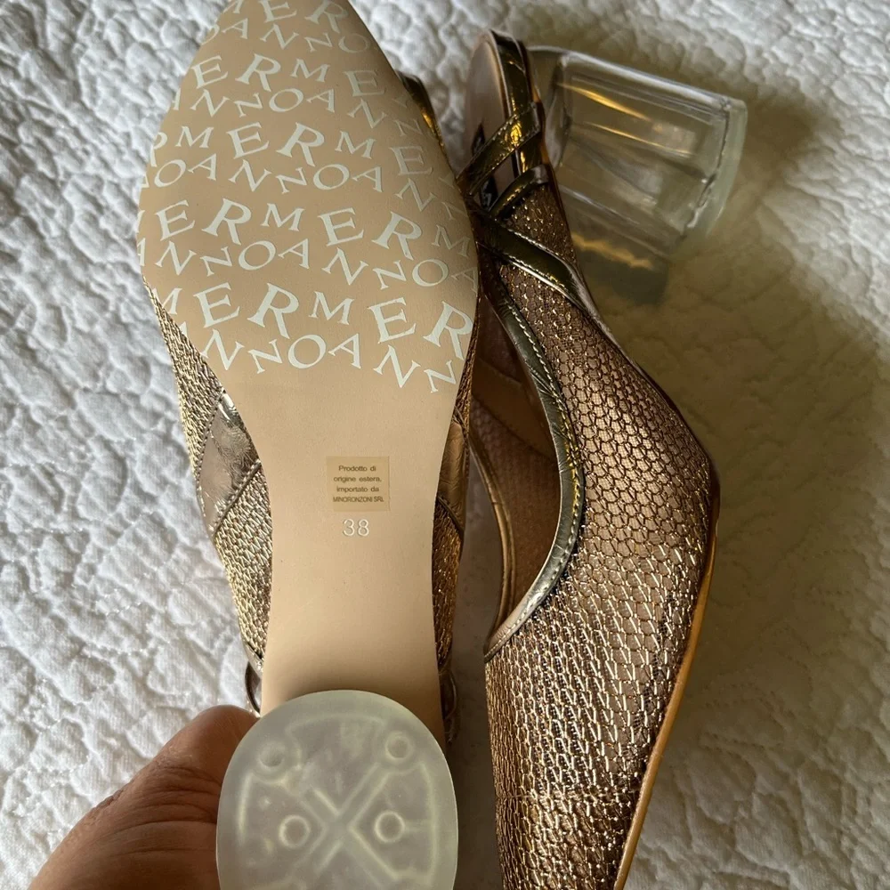 Ermanno Scervino Gold Mesh Heels